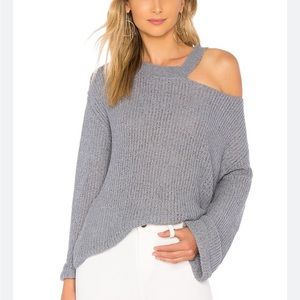 Majorelle cut out sweater in gray blue
